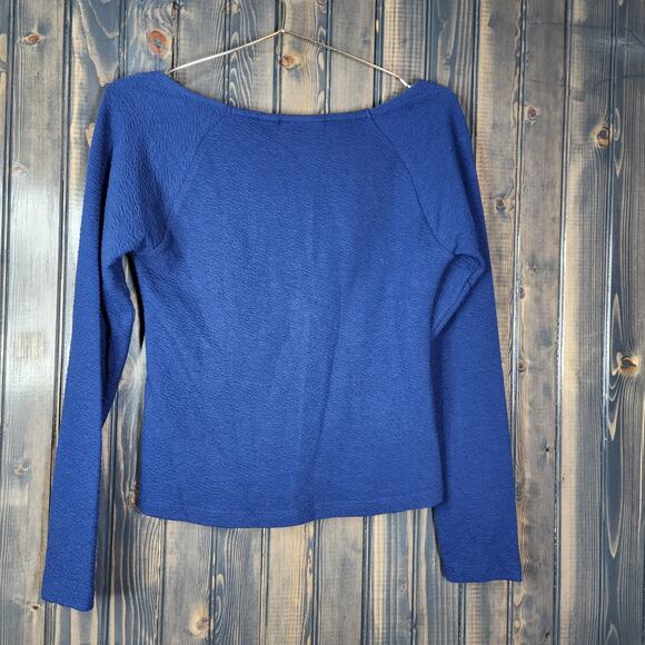 Anthropologie Maeve Sweetheart Textured Top Navy Blue Size M NWT - Picture 4 of 5